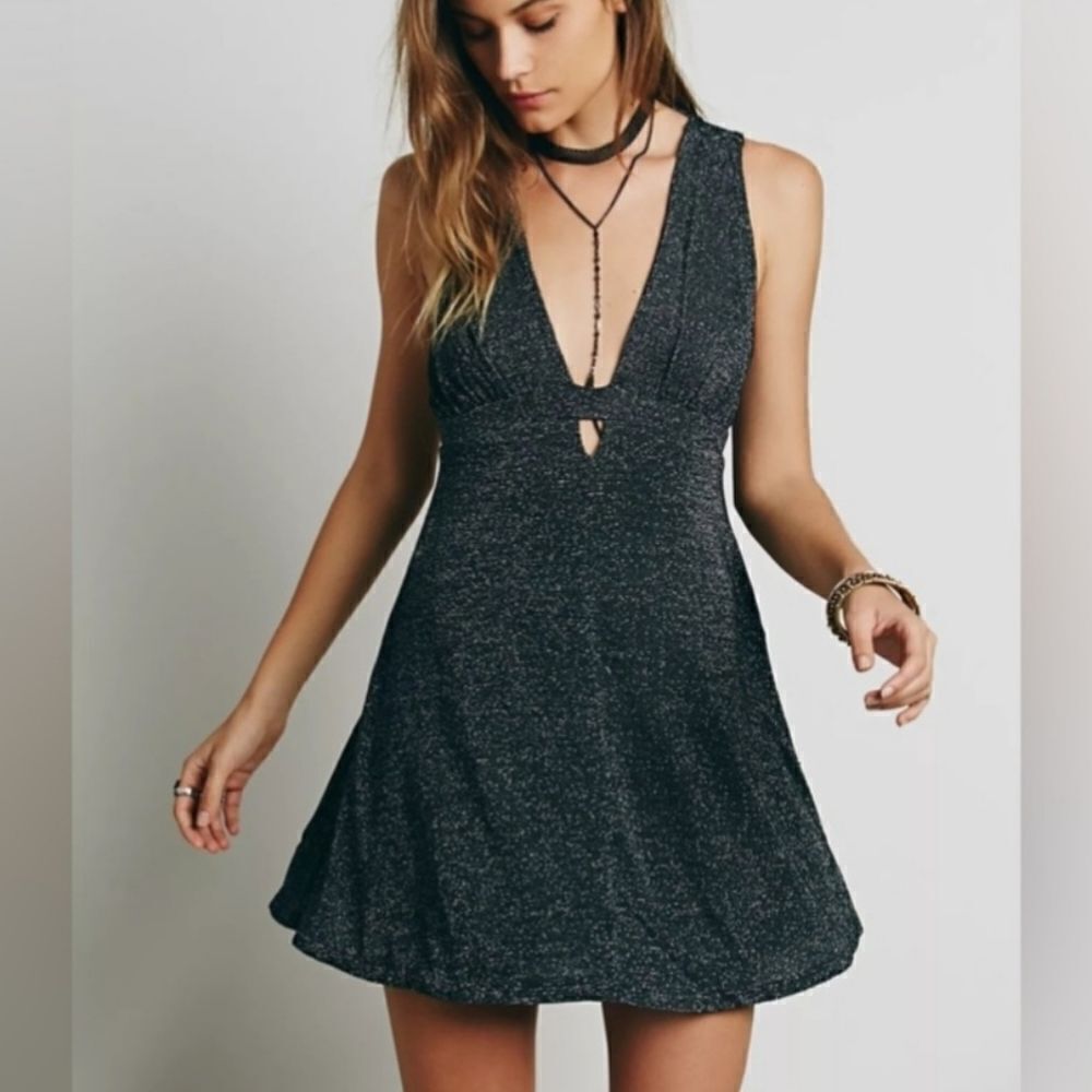 Free People Black Sparkly Dance of the Night Dress XS - Picture 9 of 9